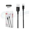 XO BLACK NB143 BRAIDED DATA CHARGE CABLE TYPE-C 2M